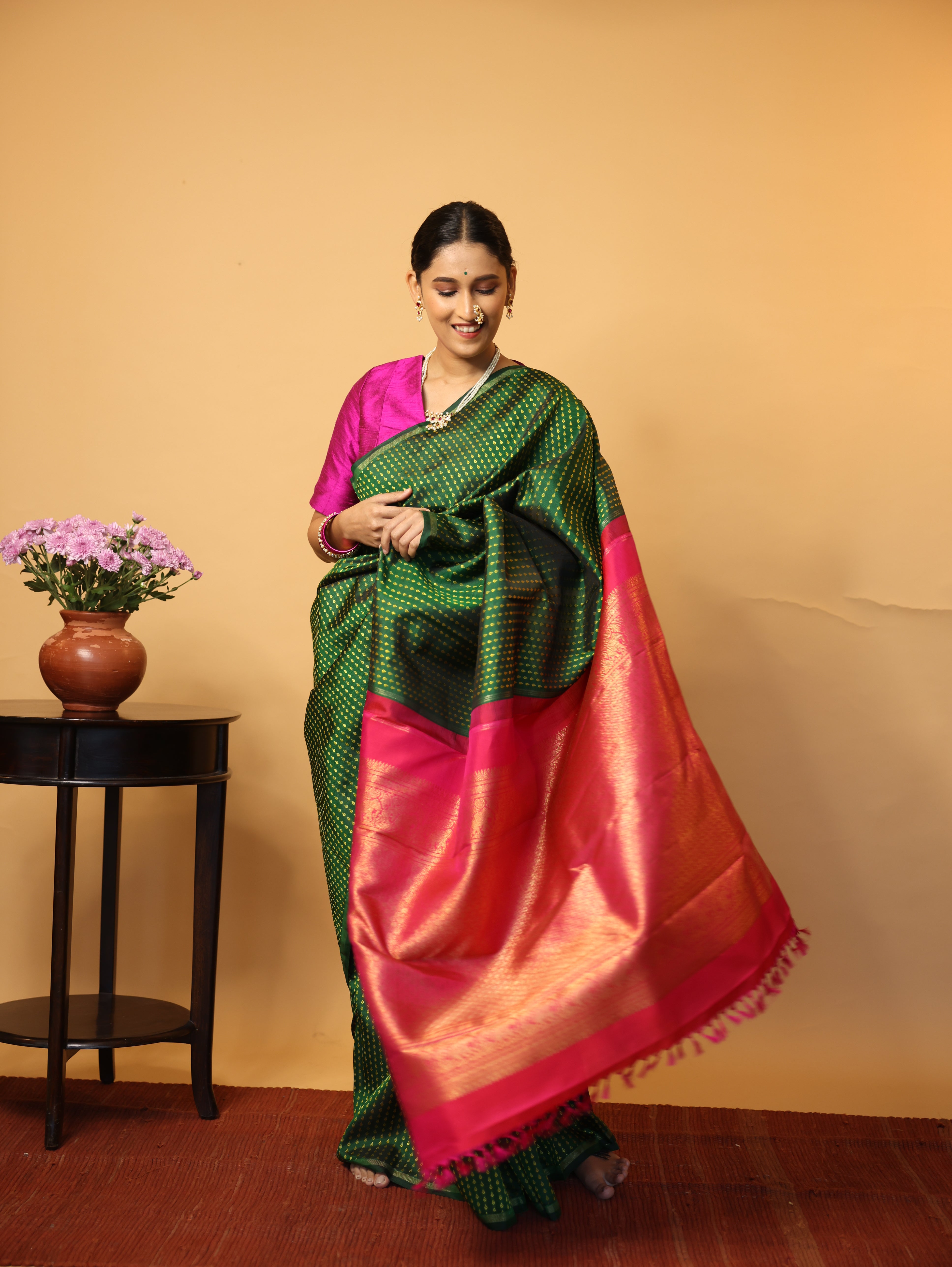 Green Kanjeevaram Silk Saree - SRGKSS856