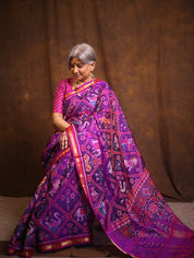 Purple-Pink Rajkot Patola Silk Saree - SRPPRPSS544