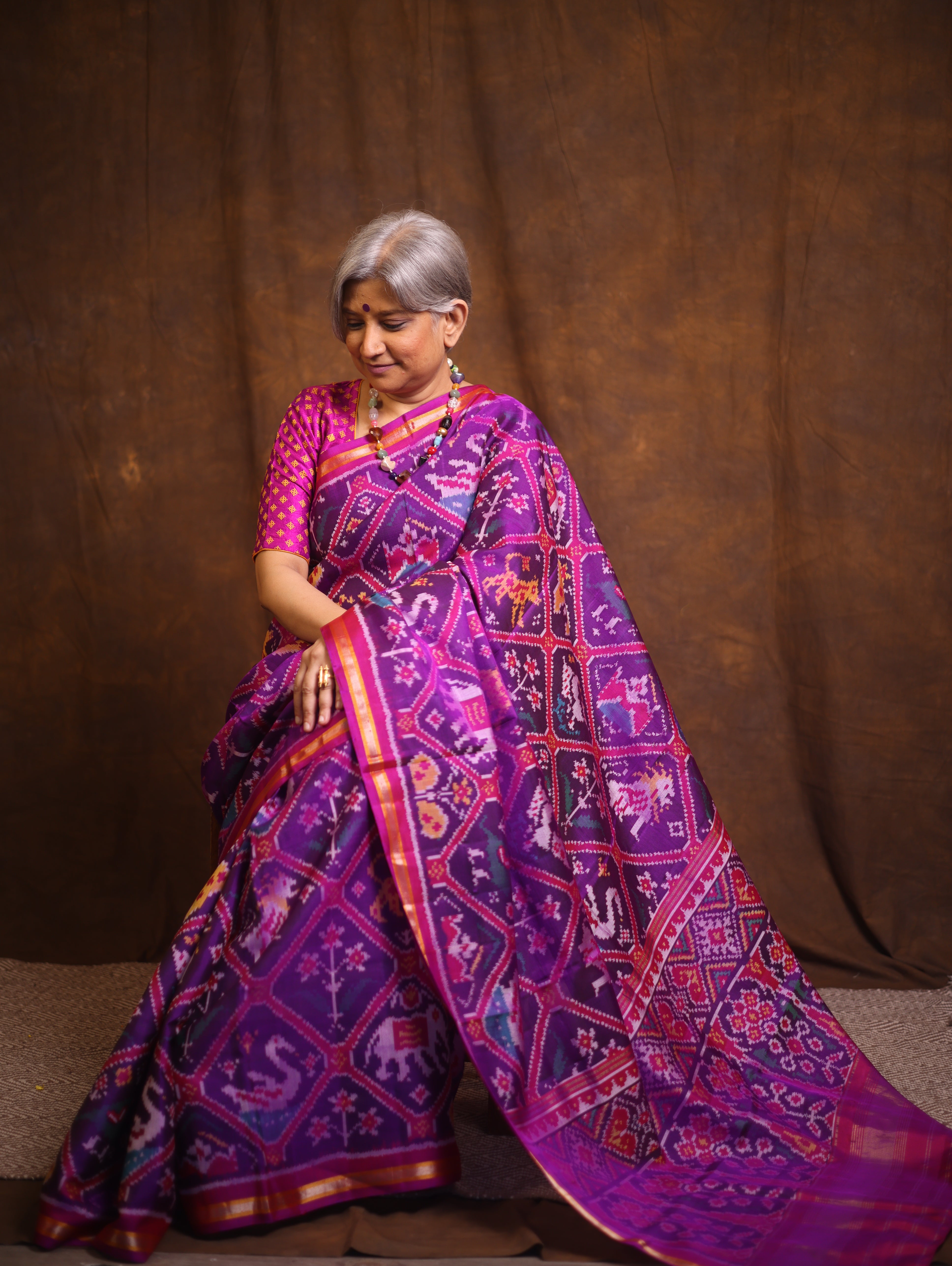 Purple-Pink Rajkot Patola Silk Saree - SRPPRPSS544