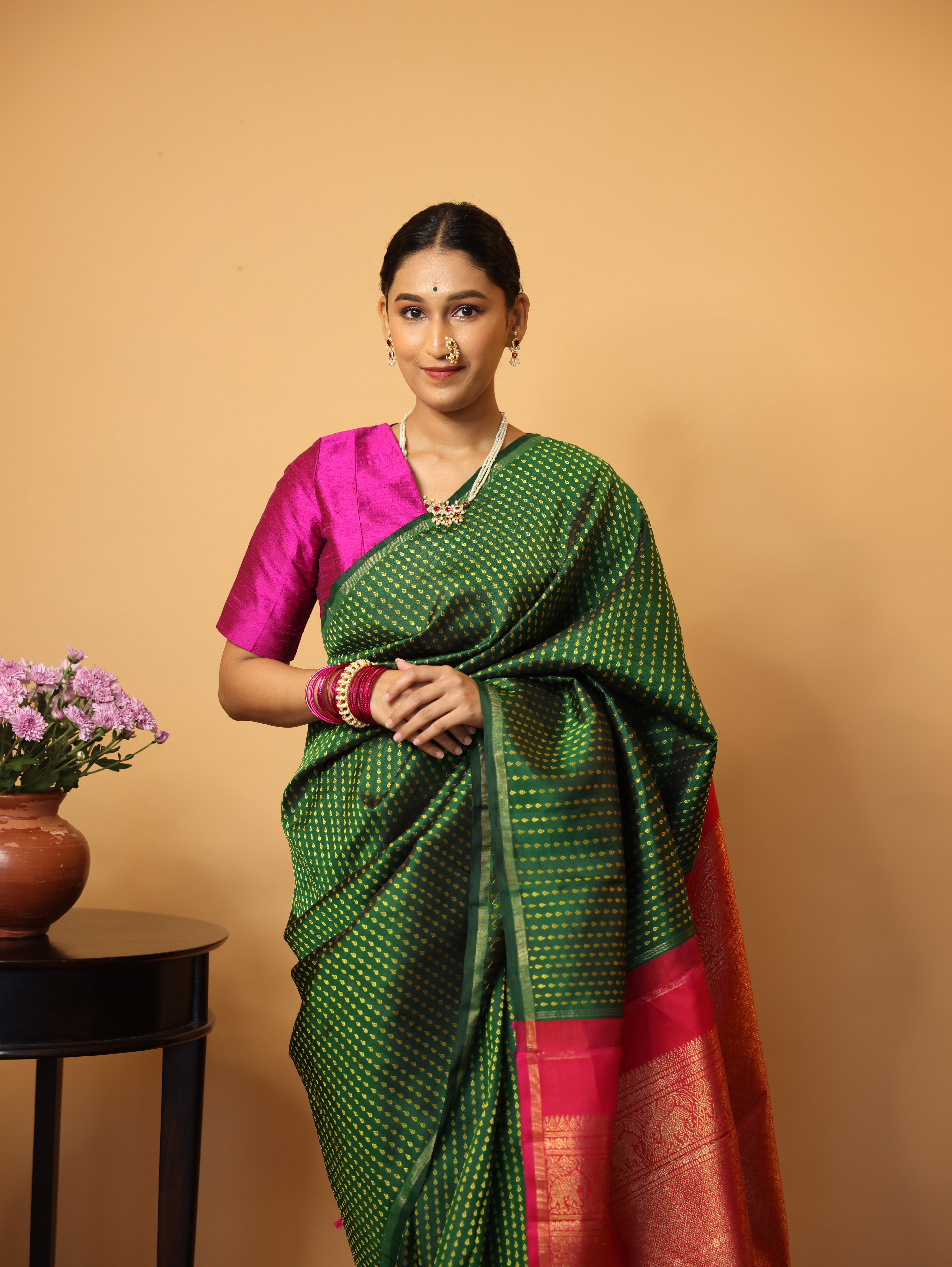 Green Kanjeevaram Silk Saree - SRGKSS856