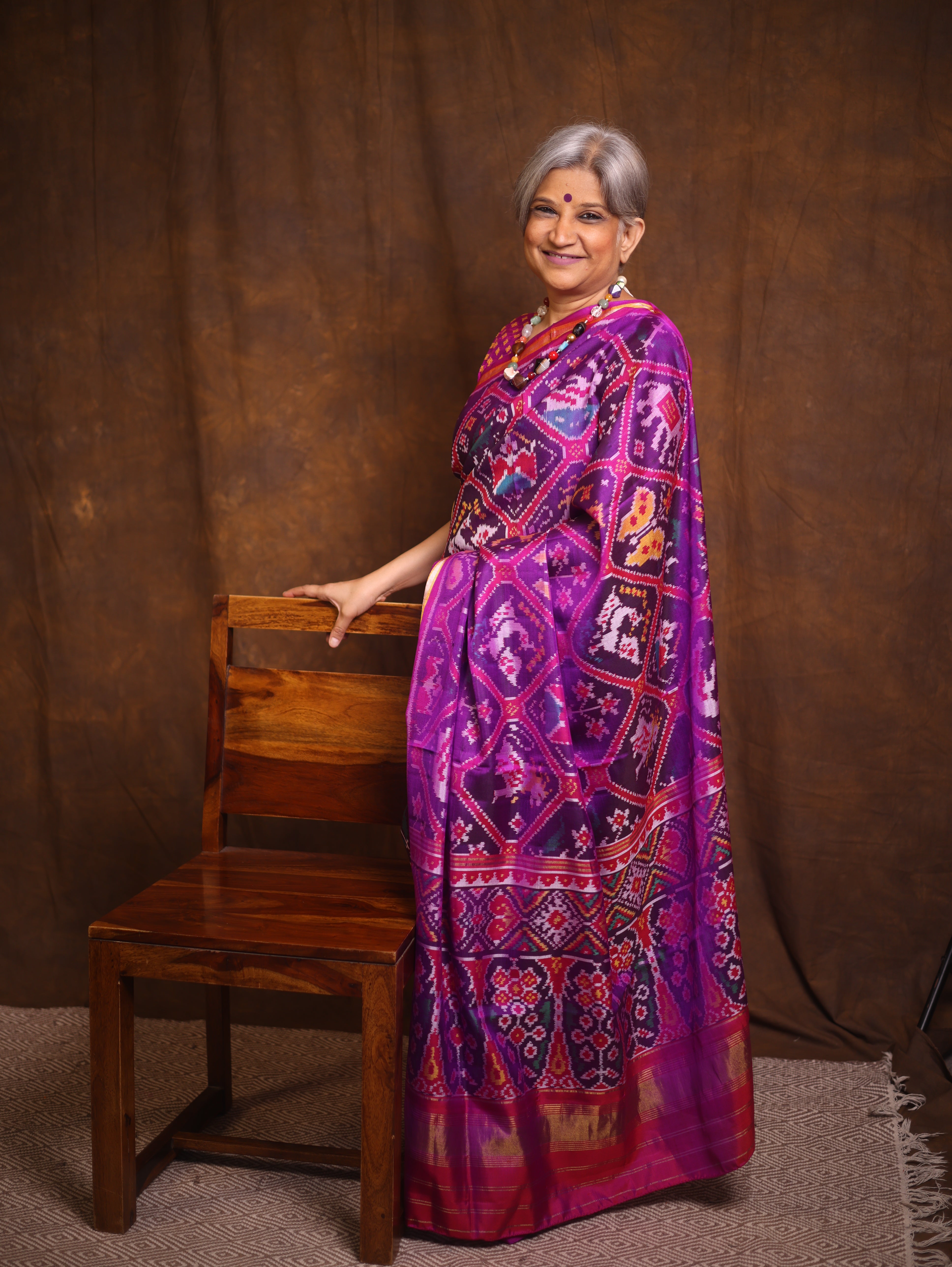 Purple-Pink Rajkot Patola Silk Saree - SRPPRPSS544