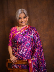 Purple-Pink Rajkot Patola Silk Saree - SRPPRPSS544