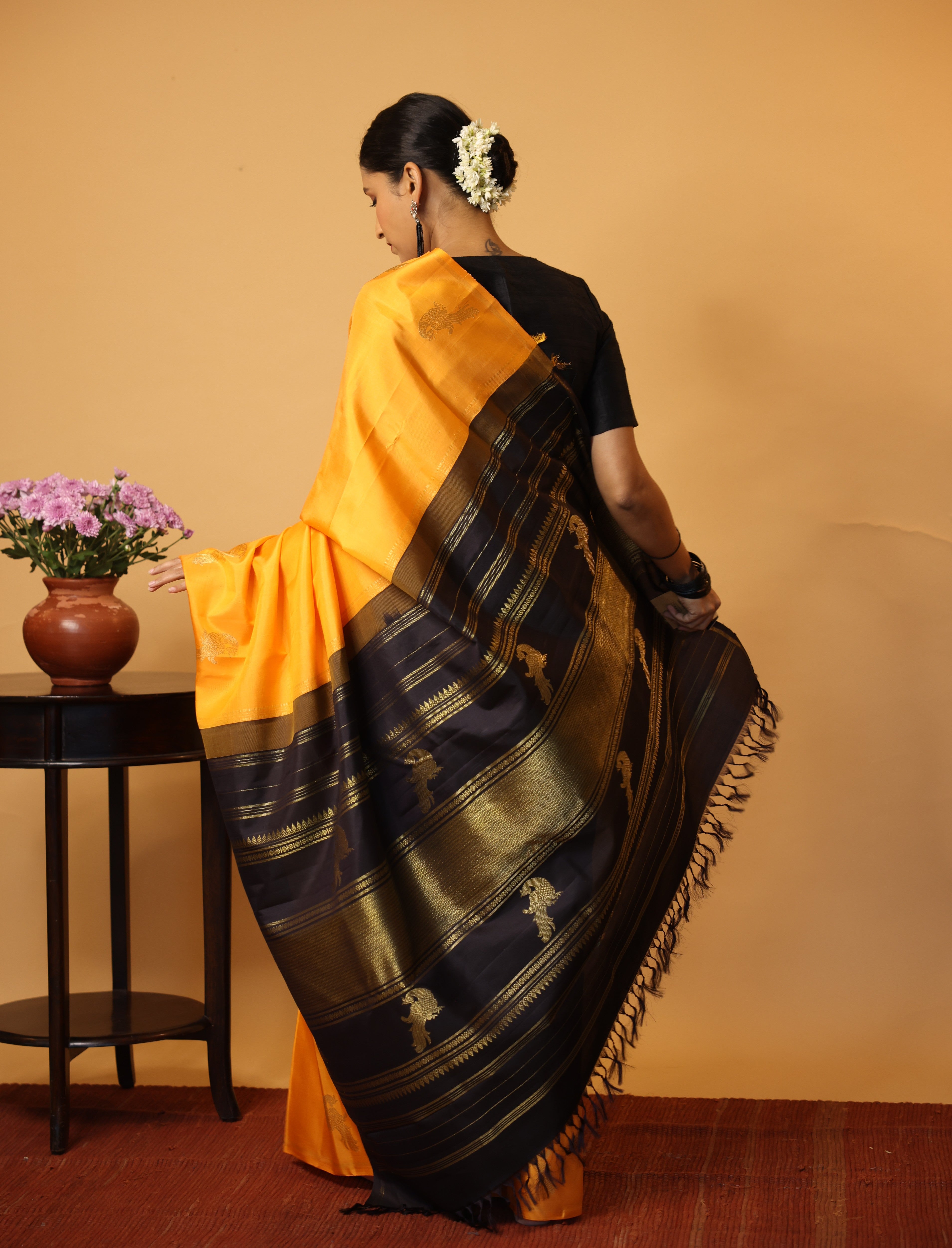 Orange Kanjeevaram Silk Saree - SROKSS852