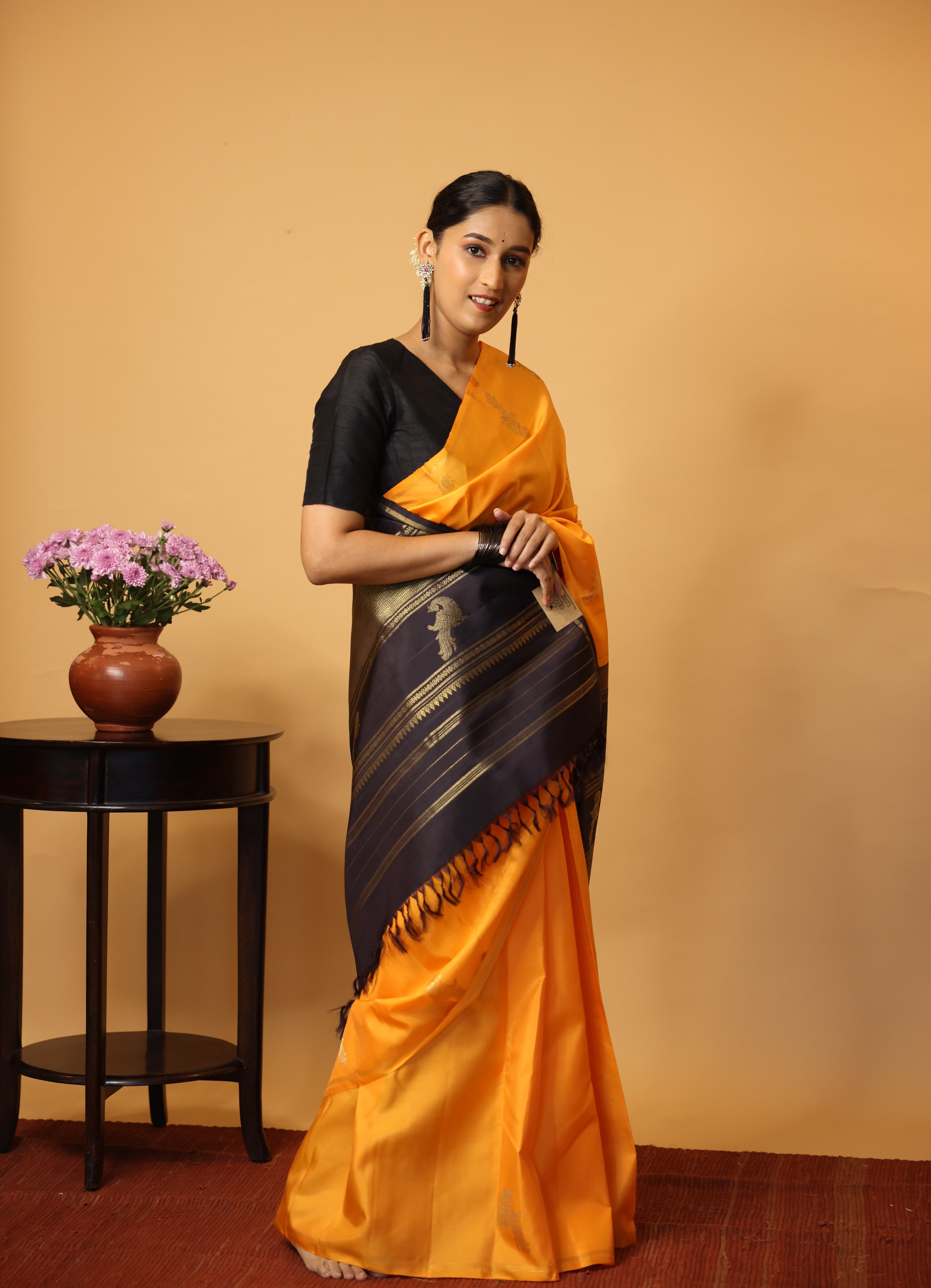 Orange Kanjeevaram Silk Saree - SROKSS852