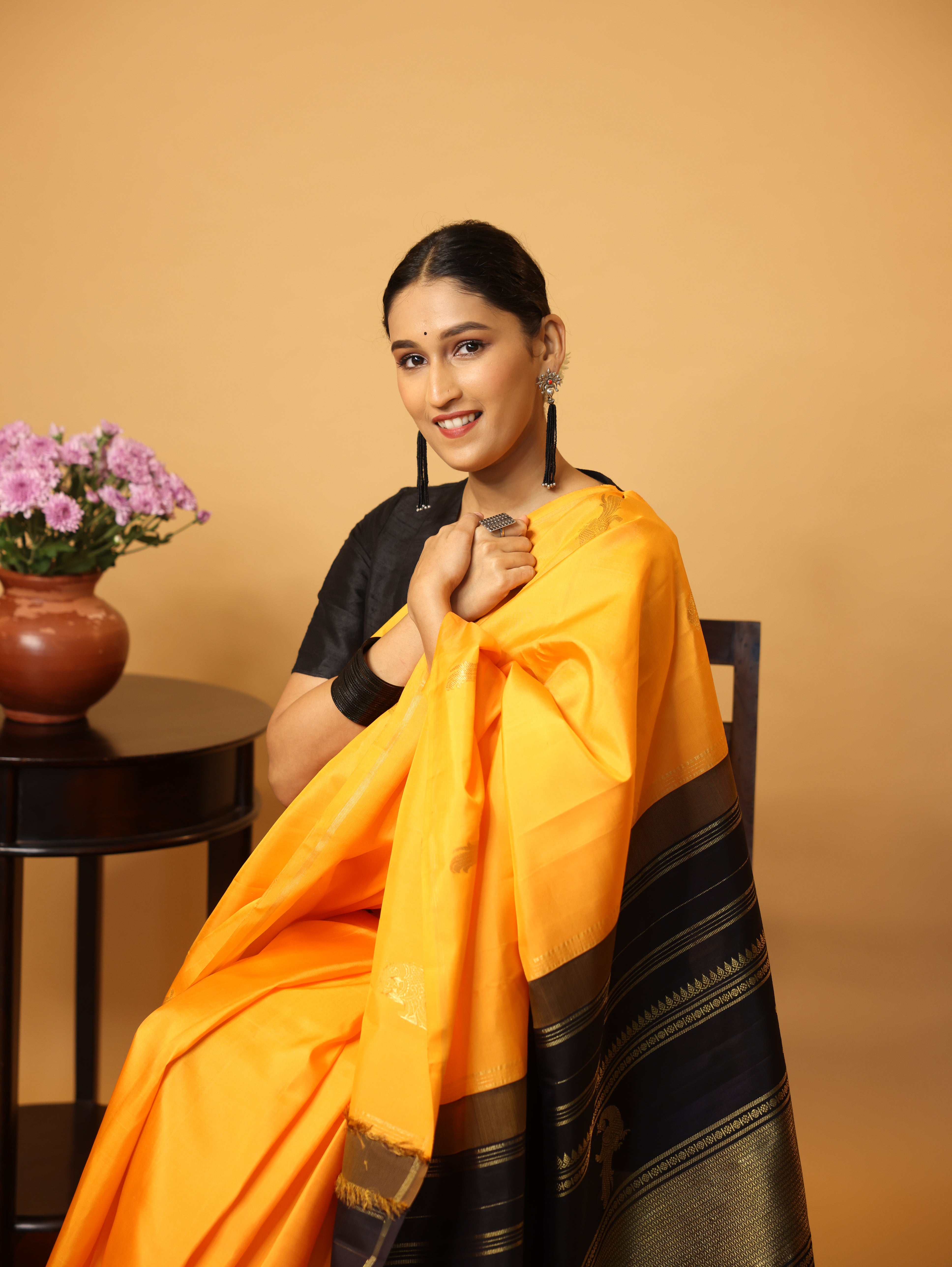Orange Kanjeevaram Silk Saree - SROKSS852