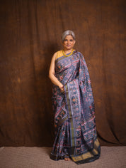 Grey Rajkot Patola Silk Saree - SRGRPSS535