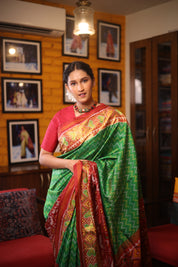 Green Rajkot Patola Silk Saree - SRGRPSS288