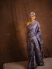 Grey Rajkot Patola Silk Saree - SRGRPSS535