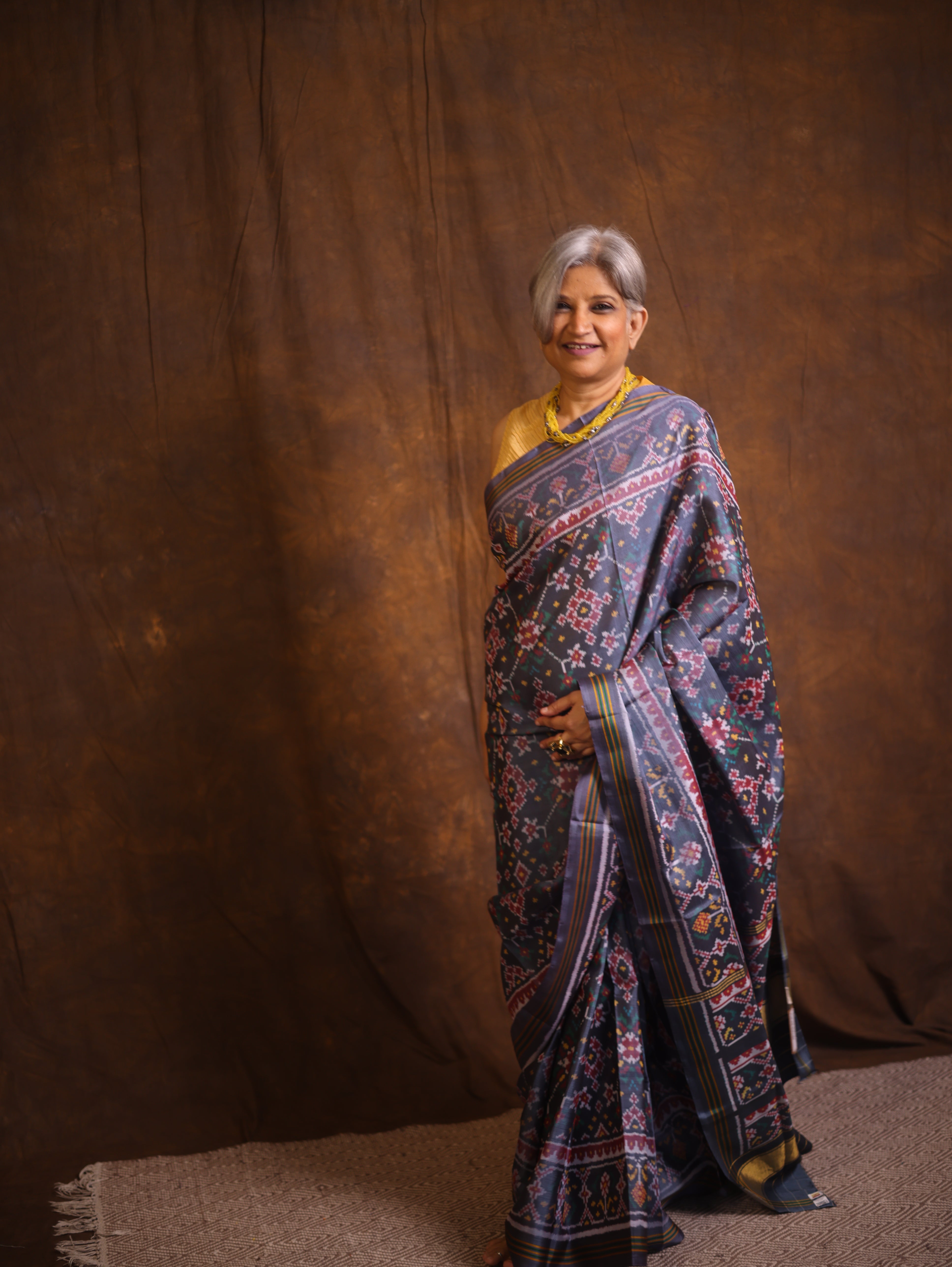 Grey Rajkot Patola Silk Saree - SRGRPSS535