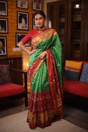 Green Rajkot Patola Silk Saree - SRGRPSS288