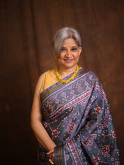 Grey Rajkot Patola Silk Saree - SRGRPSS535
