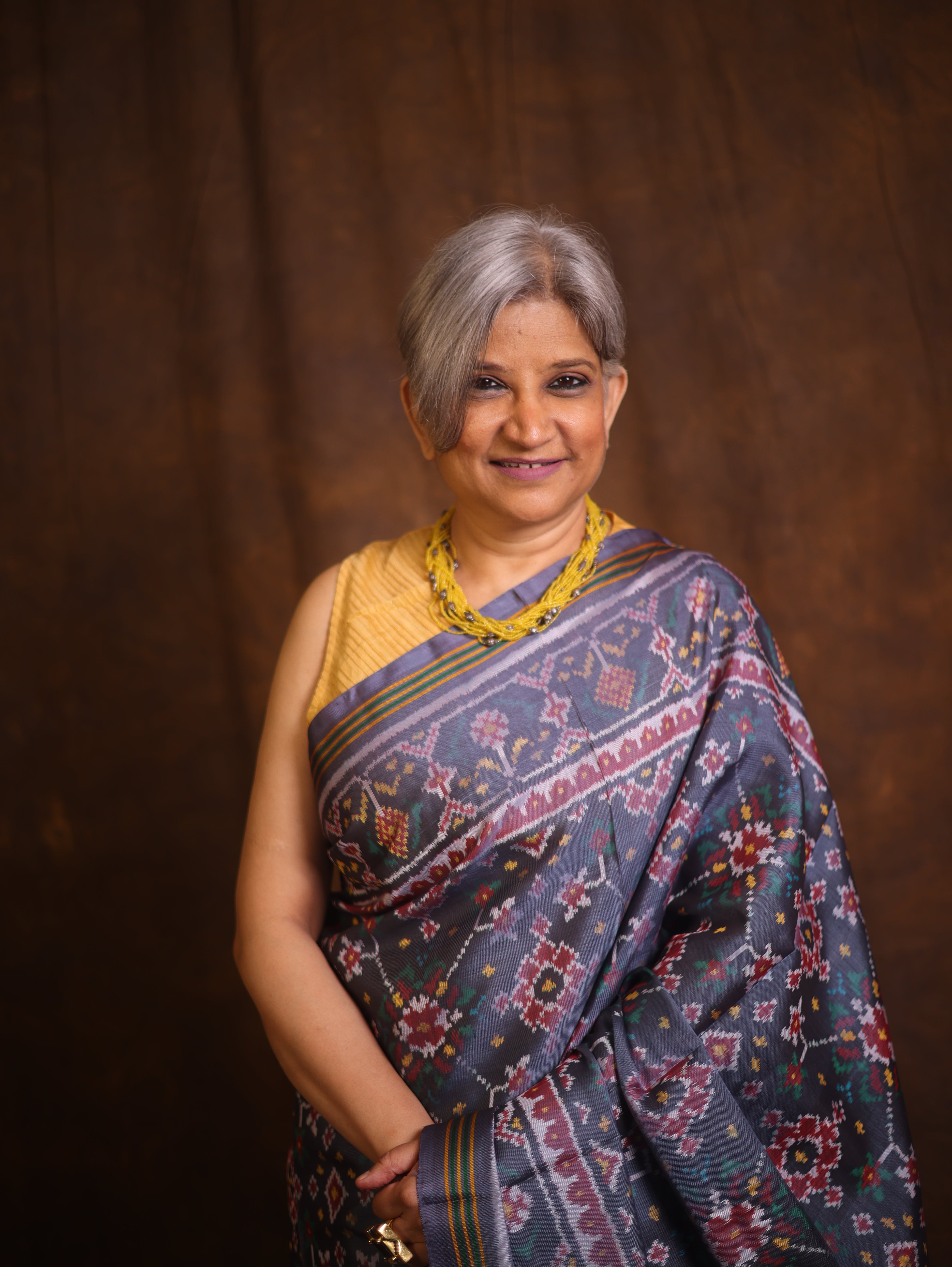 Grey Rajkot Patola Silk Saree - SRGRPSS535