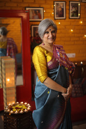 Yellow Raw Silk Blouse-SRYRSB1