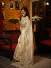 Cream Maheshwari Saree - SRCMS203