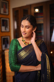 Royal Blue Cotton Paithani Saree - SRRBCPS587