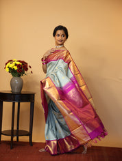 Grey Kanjeevaram Silk Saree - SRGKSS855