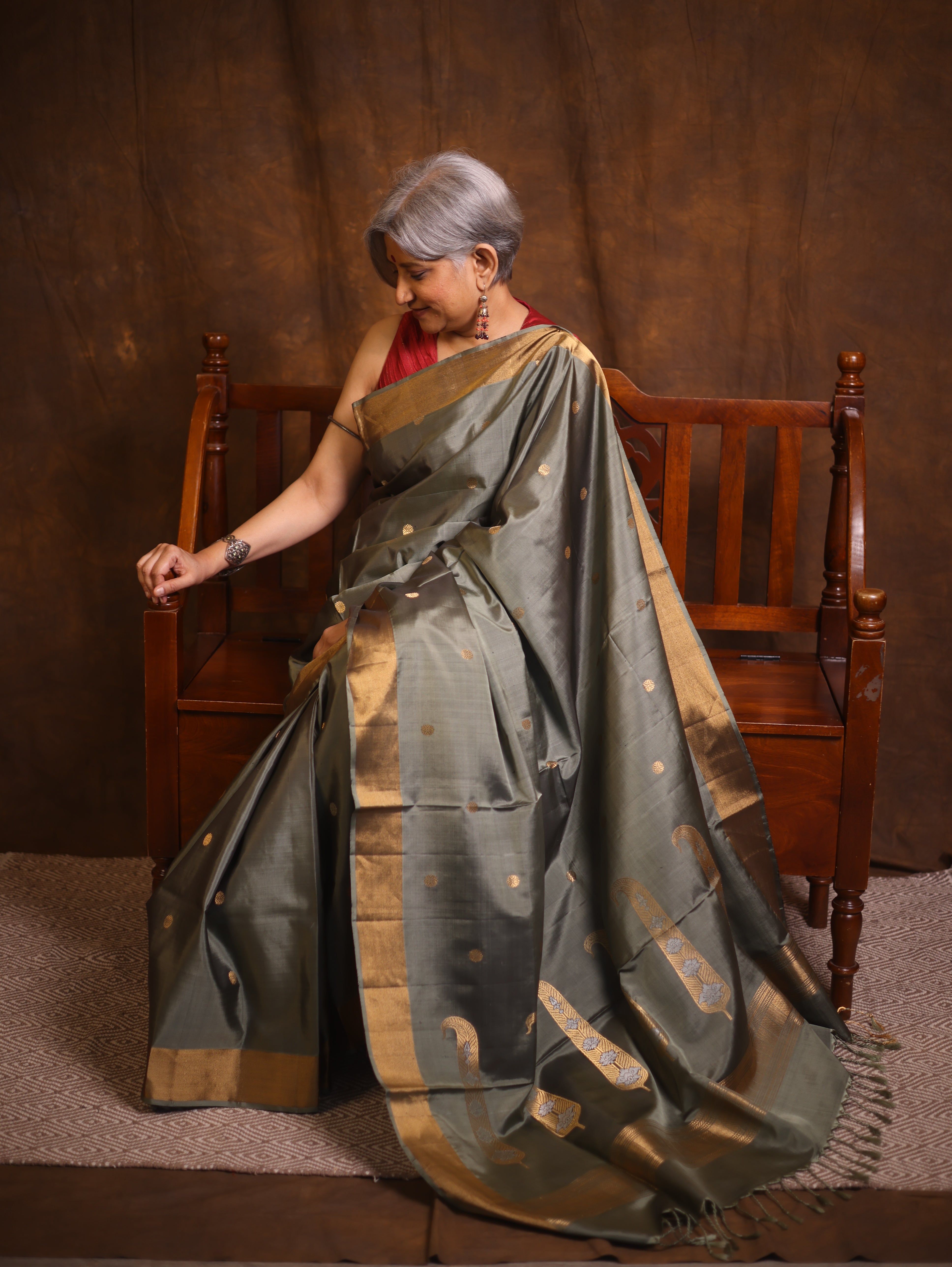 Sage Green Soft Silk Saree - SRSGSSS409
