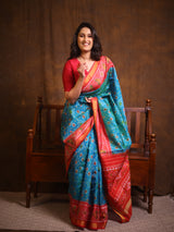 Aqua Blue Rajkot Patola Silk Saree - SRABRPSS561