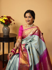 Grey Kanjeevaram Silk Saree - SRGKSS855