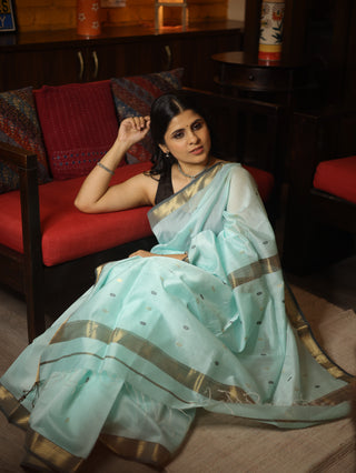 Aqua Silk Maheshwari Saree - SRASMS263