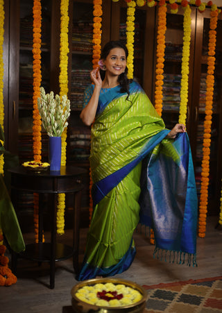 Light Green Soft Silk Saree - SRLGSSS200