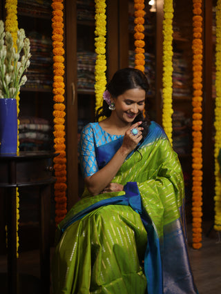 Light Green Soft Silk Saree - SRLGSSS200