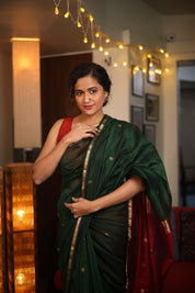 Green Maheshwari Saree - SRGMS655