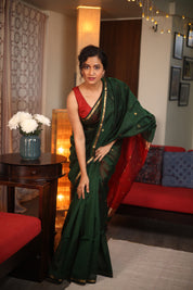 Green Maheshwari Saree - SRGMS655