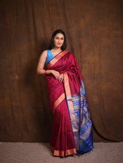 Plum Soft Silk Saree - SRPSSS418