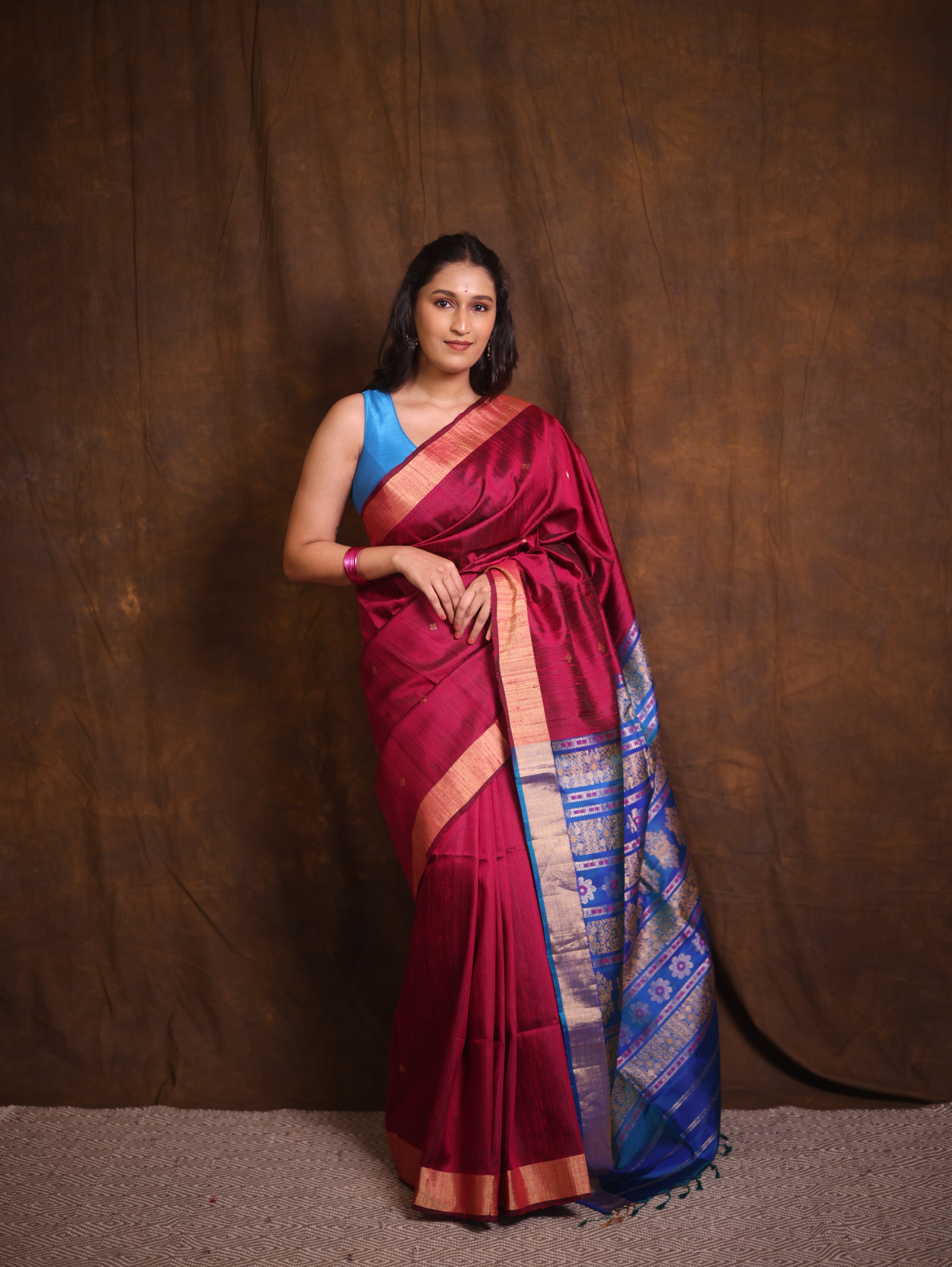 Plum Soft Silk Saree - SRPSSS418