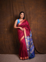 Plum Soft Silk Saree - SRPSSS418