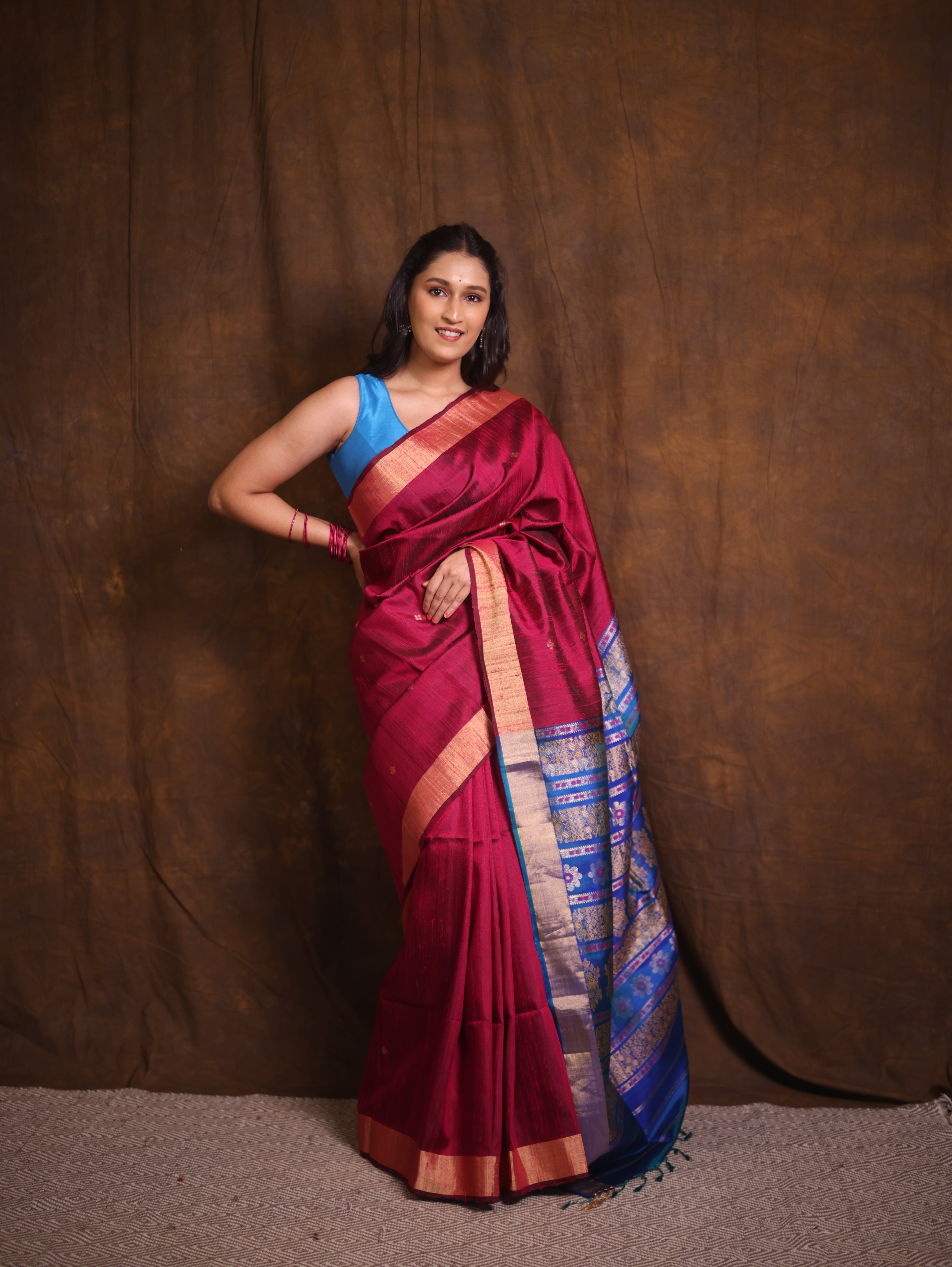 Plum Soft Silk Saree - SRPSSS418