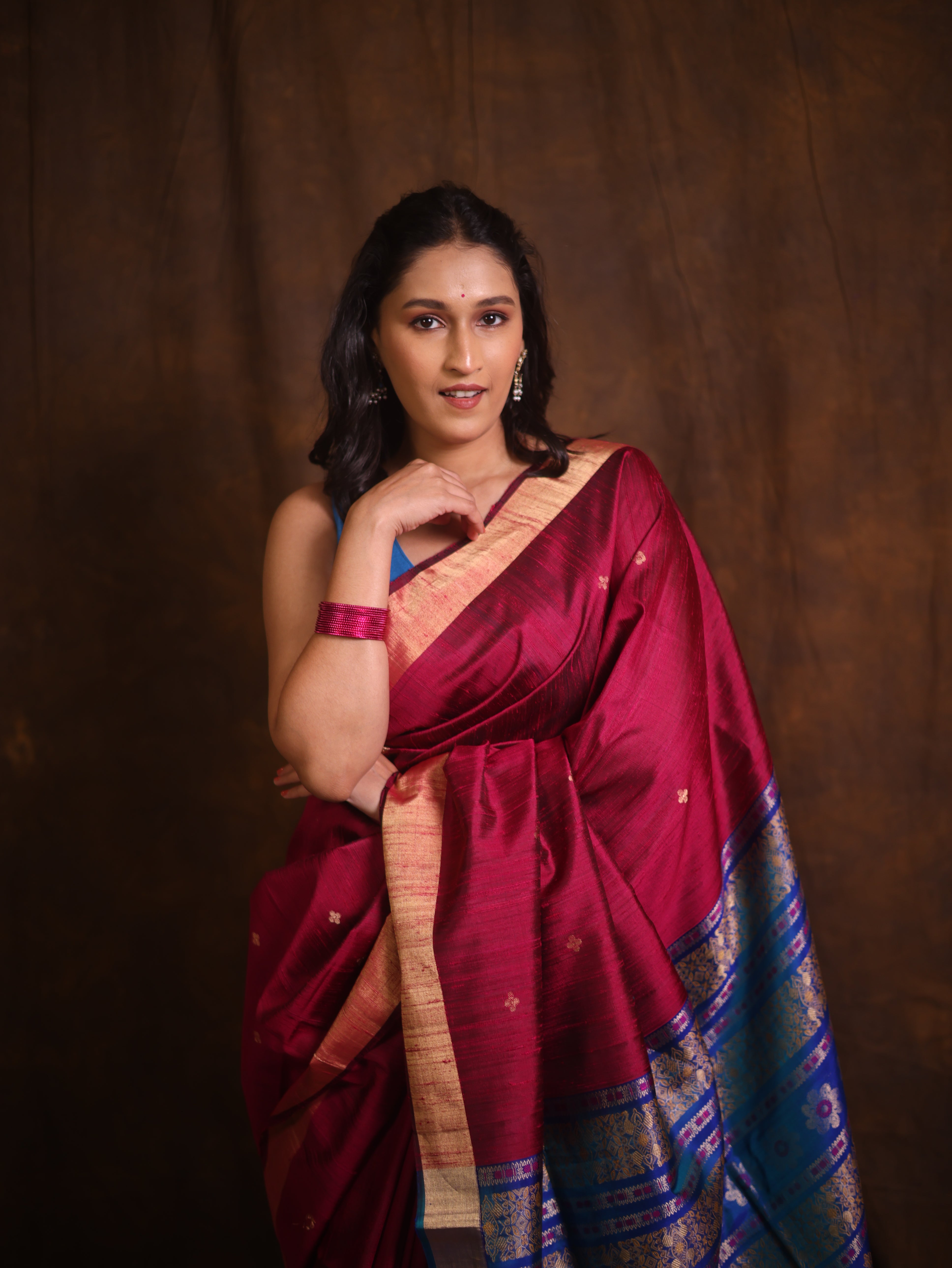 Plum Soft Silk Saree - SRPSSS418