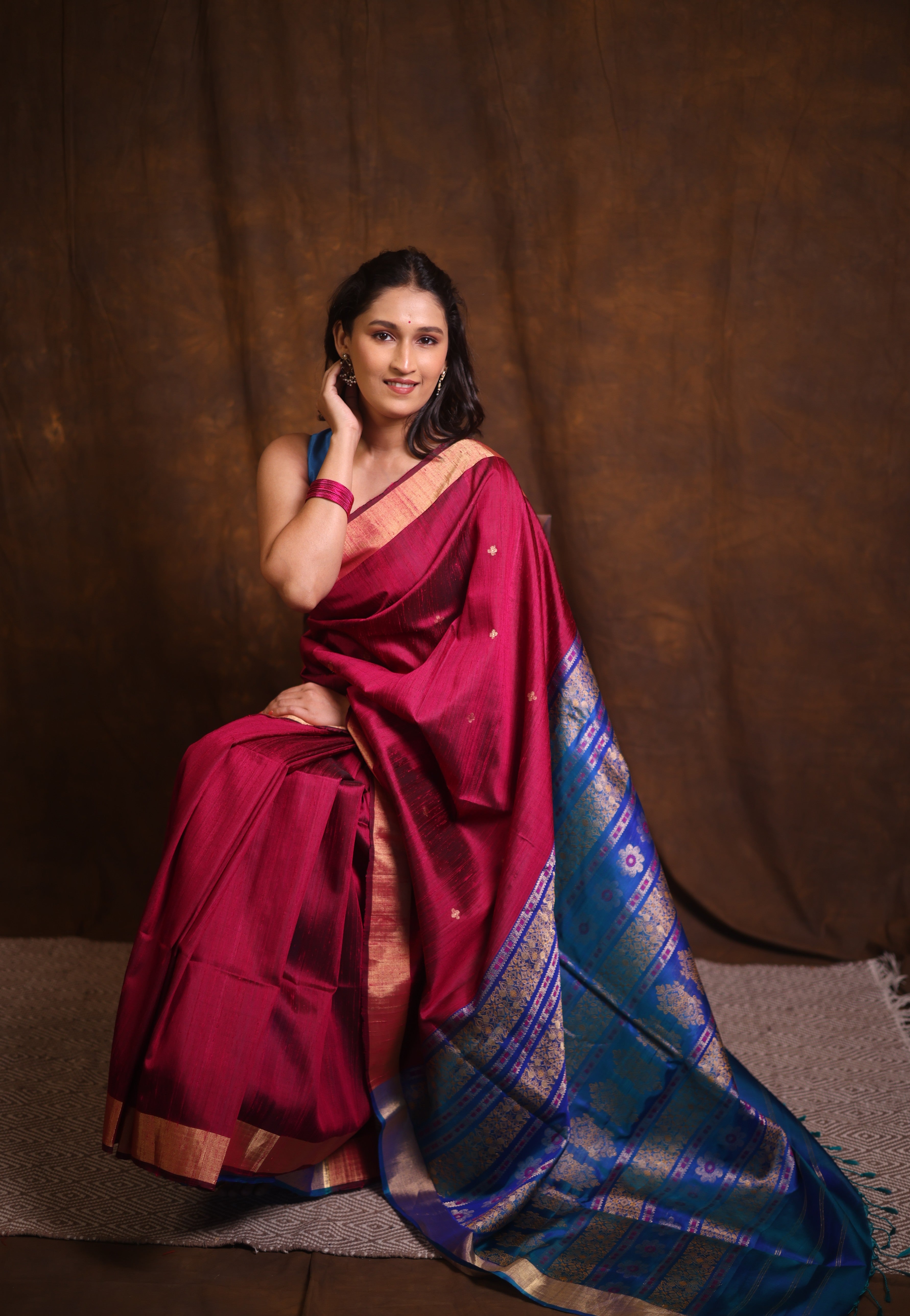 Plum Soft Silk Saree - SRPSSS418
