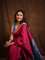 Plum Soft Silk Saree - SRPSSS418