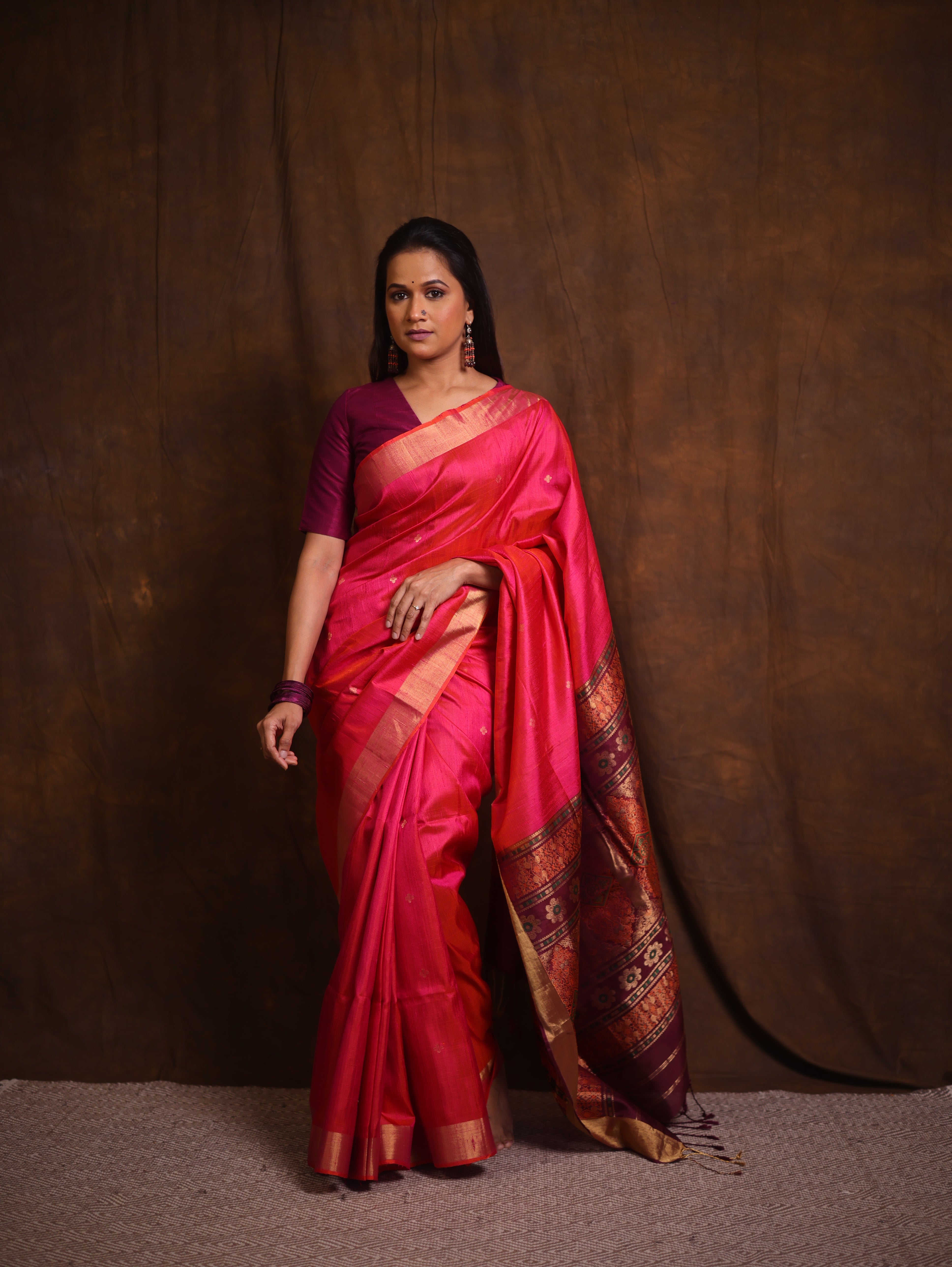 Rani Pink Soft Silk Saree - SRRPSSS417