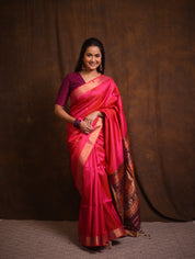 Rani Pink Soft Silk Saree - SRRPSSS417
