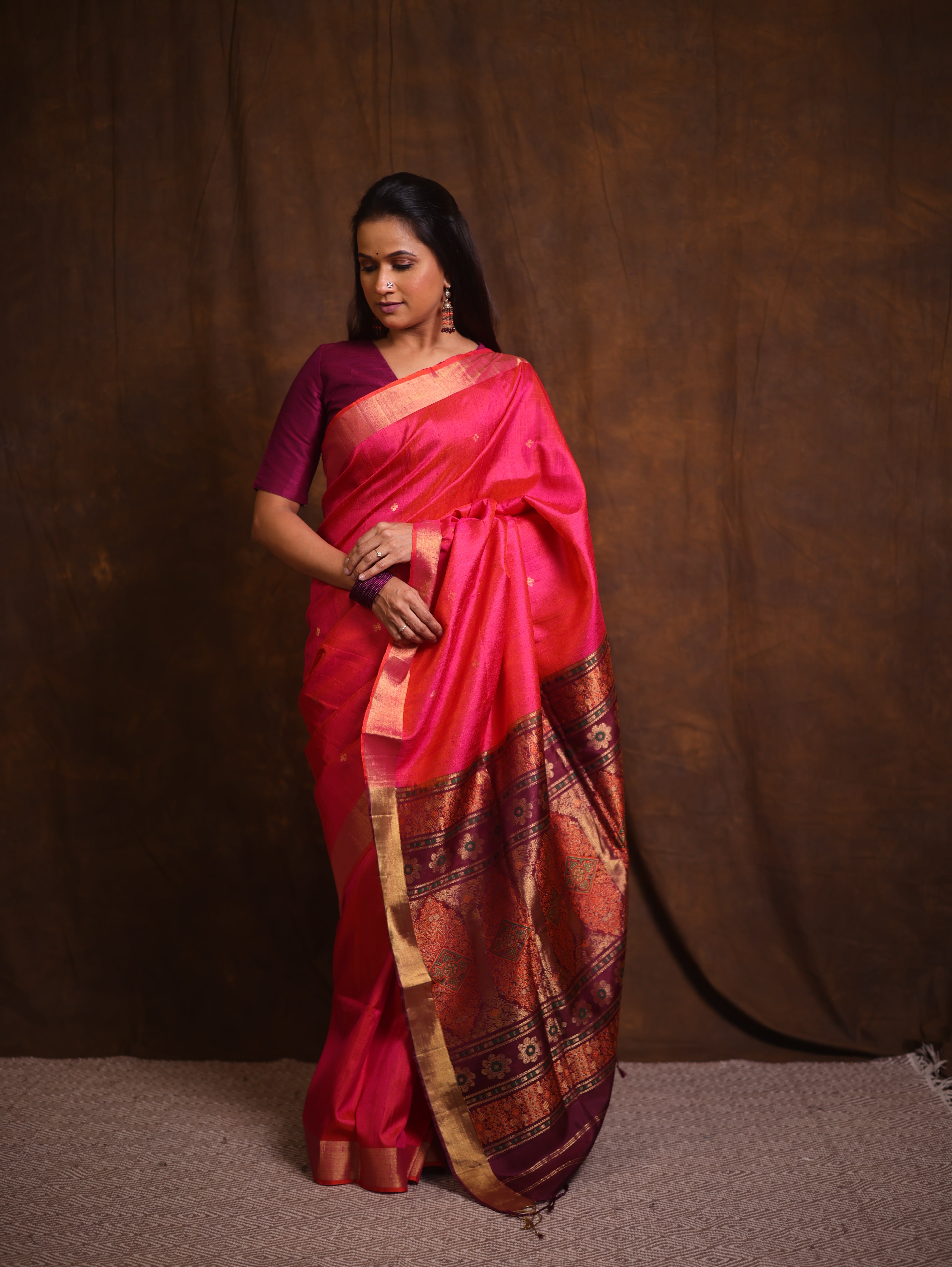Rani Pink Soft Silk Saree - SRRPSSS417