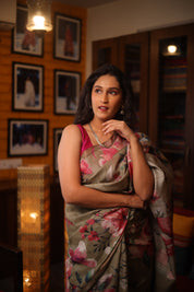 Green Tussar Silk Saree - SRGTSS1354