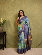 Blue Multicolor Tussar Silk Saree - SRBMTSS1760