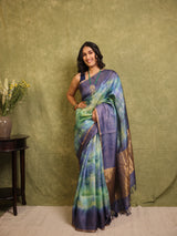 Blue Multicolor Tussar Silk Saree - SRBMTSS1760