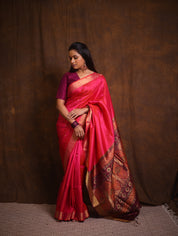 Rani Pink Soft Silk Saree - SRRPSSS417
