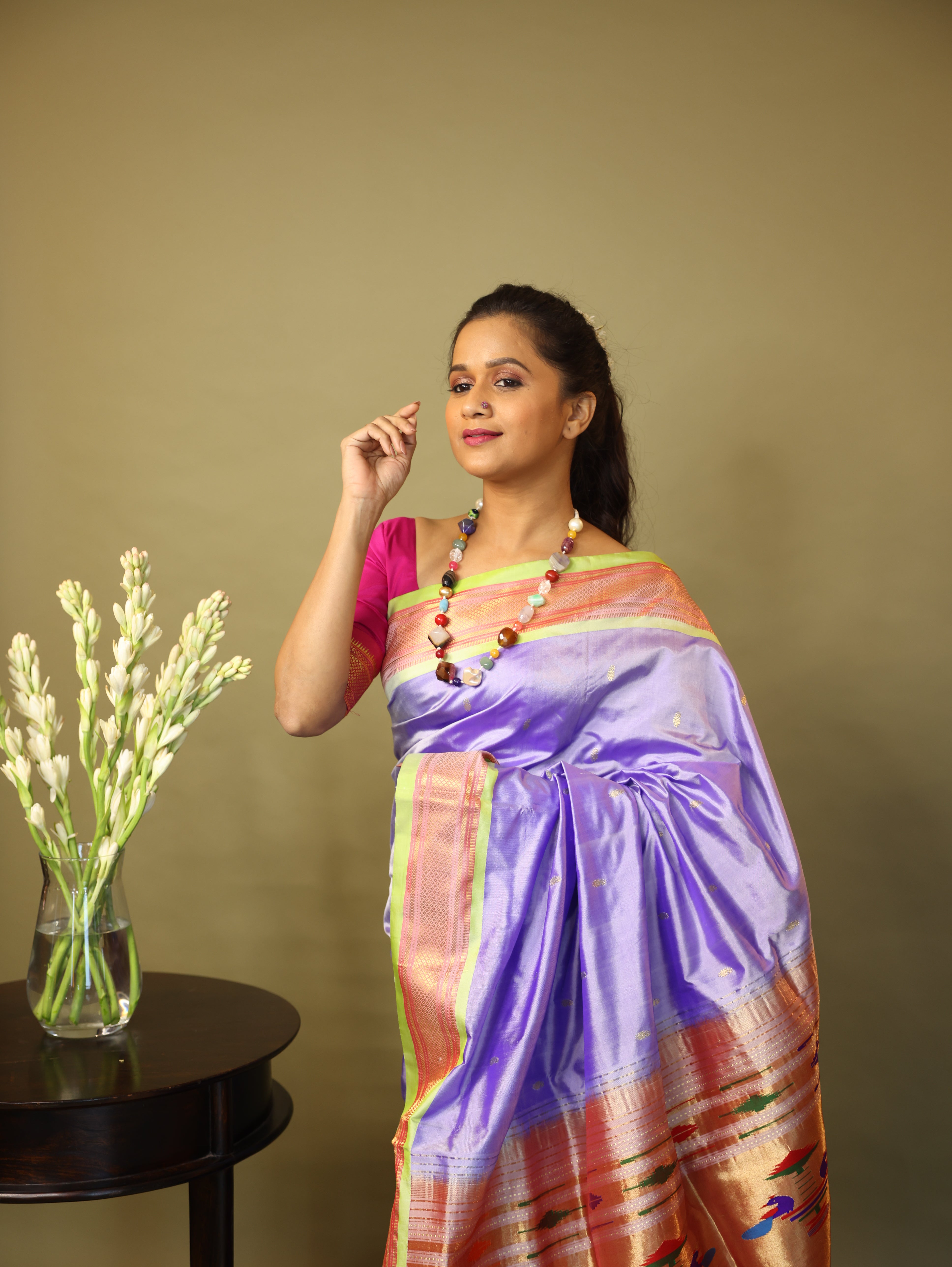 Lavender Paithani Saree - SRLSPS683