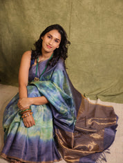 Blue Multicolor Tussar Silk Saree - SRBMTSS1760
