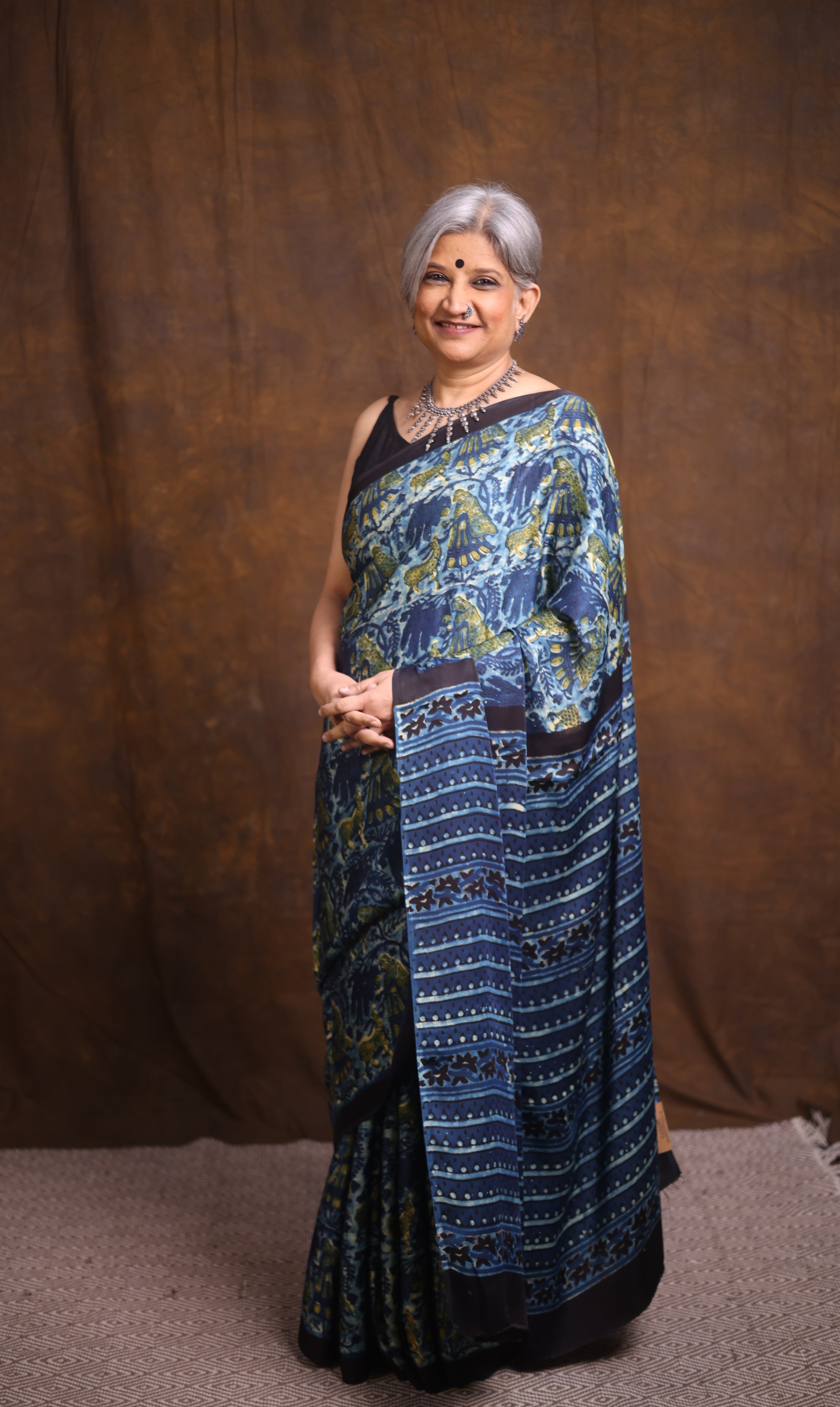 Blue HBP Modal Silk Saree - SRBMSS460