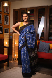 Blue Pochampalli Cotton Ikat Saree - SRBPCIS478