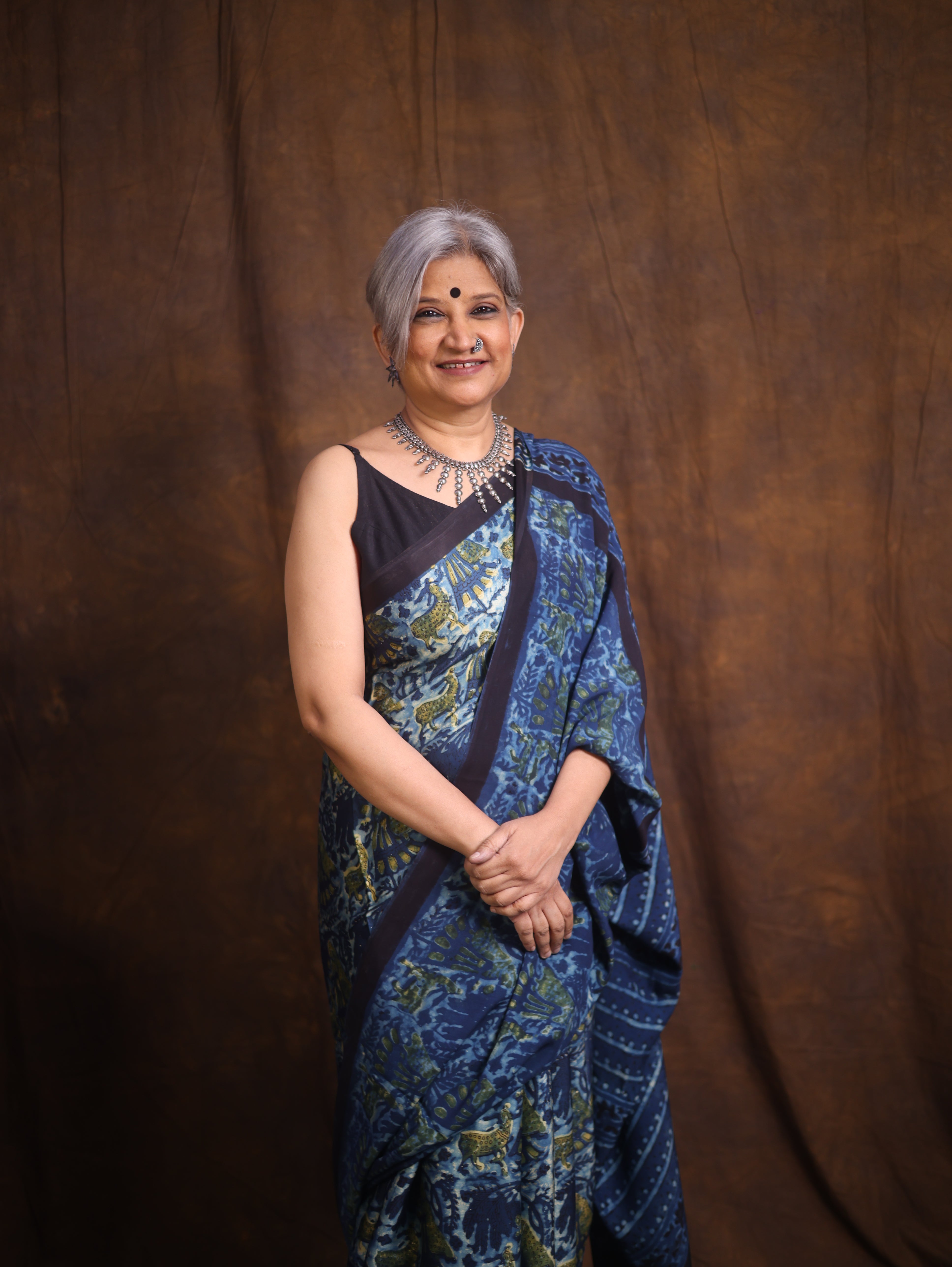 Blue HBP Modal Silk Saree - SRBMSS460