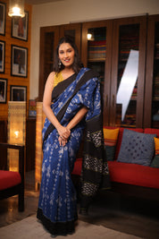 Blue Pochampalli Cotton Ikat Saree - SRBPCIS478