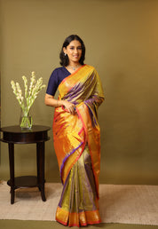 Two Tone Purple Silk Paithani Saree - SRTTPSPS628