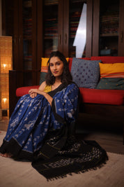 Blue Pochampalli Cotton Ikat Saree - SRBPCIS478